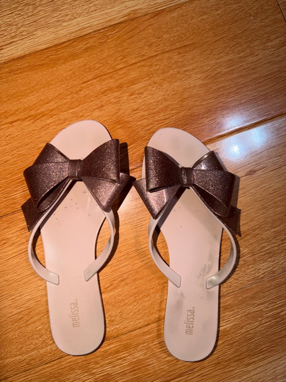 Melissa Women’s Light Pink Sandal with Glittery Bow